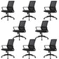 Ergonomic Mesh Mid-Back Desk Chair Tilt Mechanism Office Chair Gloss Black 8 Piece Set Clearhalo 'furn' 'furn_office_chair' 'Furniture' 'Office Chairs' 'Office Furniture' 'office_chair' 5671333