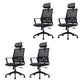Ergonomic Mesh Mid-Back Desk Chair Tilt Mechanism Office Chair Textured Black 4 Piece Set Clearhalo 'furn' 'furn_office_chair' 'Furniture' 'Office Chairs' 'Office Furniture' 'office_chair' 5671336