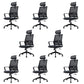 Ergonomic Mesh Mid-Back Desk Chair Tilt Mechanism Office Chair Textured Black 8 Piece Set Clearhalo 'furn' 'furn_office_chair' 'Furniture' 'Office Chairs' 'Office Furniture' 'office_chair' 5671338