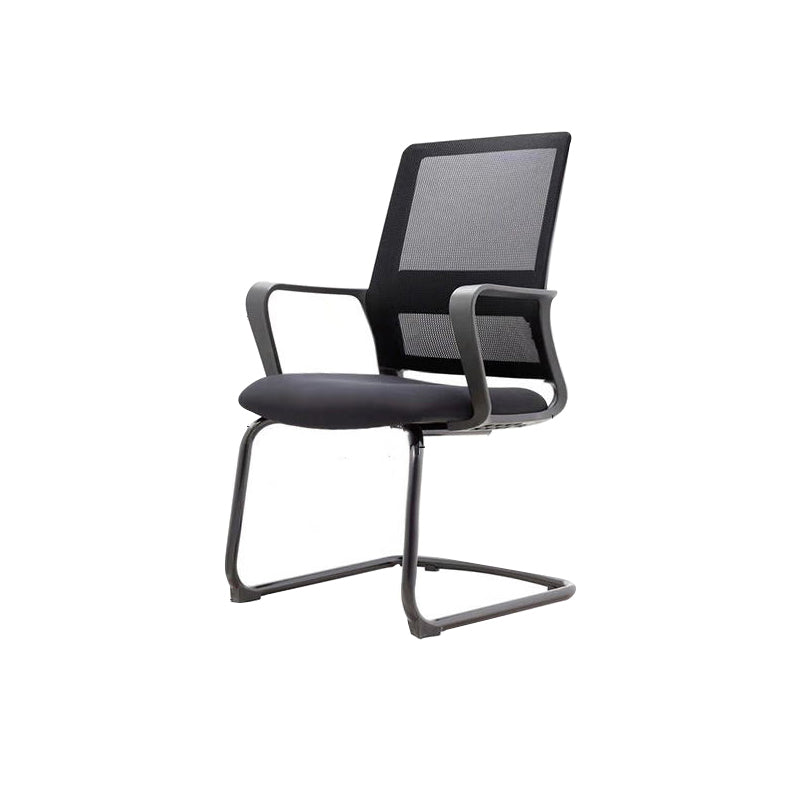 Ergonomic Mesh Mid-Back Desk Chair Tilt Mechanism Office Chair Matte Black 1 Piece Clearhalo 'furn' 'furn_office_chair' 'Furniture' 'Office Chairs' 'Office Furniture' 'office_chair' 5671339