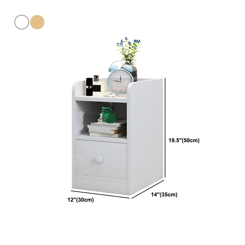 Scadinavian Wood Nightstand 20" Tall Bedside Cabinet with Drawer and Shelf Clearhalo 'Bedroom Furniture' 'furn' 'furn_night_stand' 'Furniture' 'night_stand' 'Nightstands' 5671410