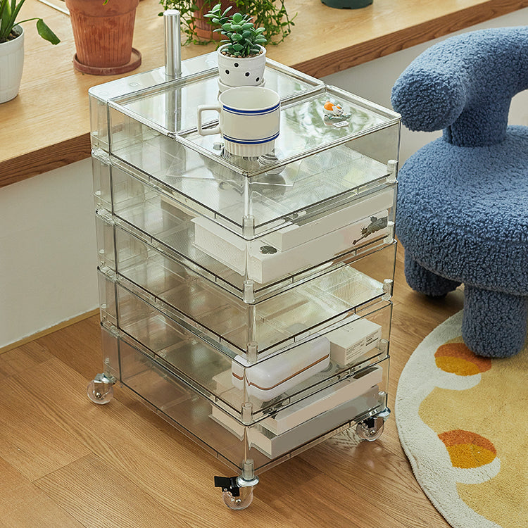 Comodino rimovibile nordico da 28 "he tavolo da notte di plastica con cassetti