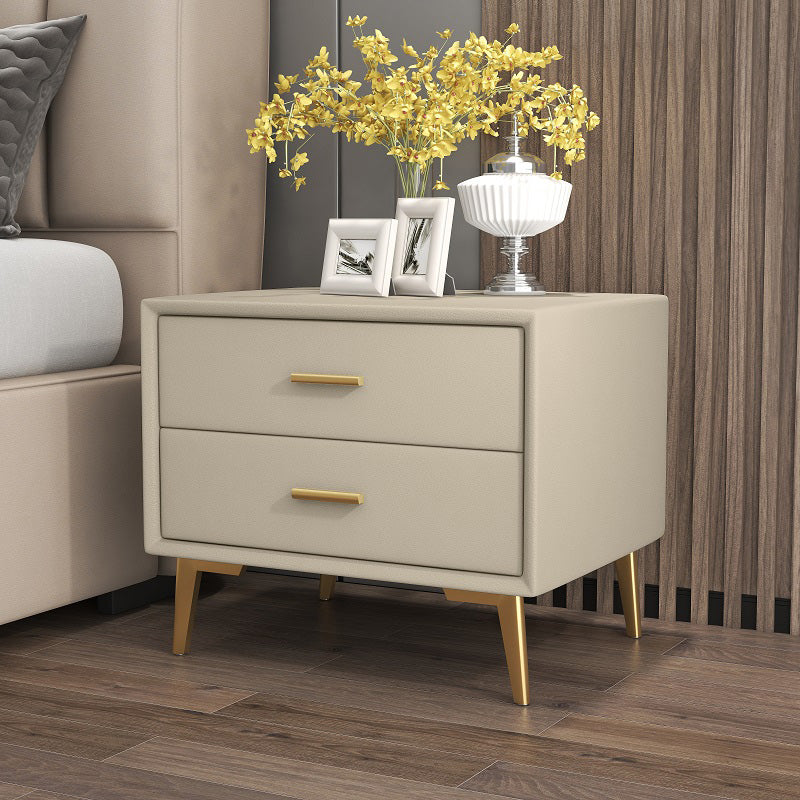 1-Drawer Nightstand 18.5" H Wooden Bed Nightstand with 4 Legs Beige Clearhalo 'Bedroom Furniture' 'furn' 'furn_night_stand' 'Furniture' 'night_stand' 'Nightstands' 5671443