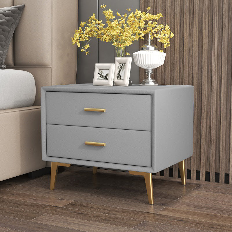 1-Drawer Nightstand 18.5" H Wooden Bed Nightstand with 4 Legs Light Gray Clearhalo 'Bedroom Furniture' 'furn' 'furn_night_stand' 'Furniture' 'night_stand' 'Nightstands' 5671446