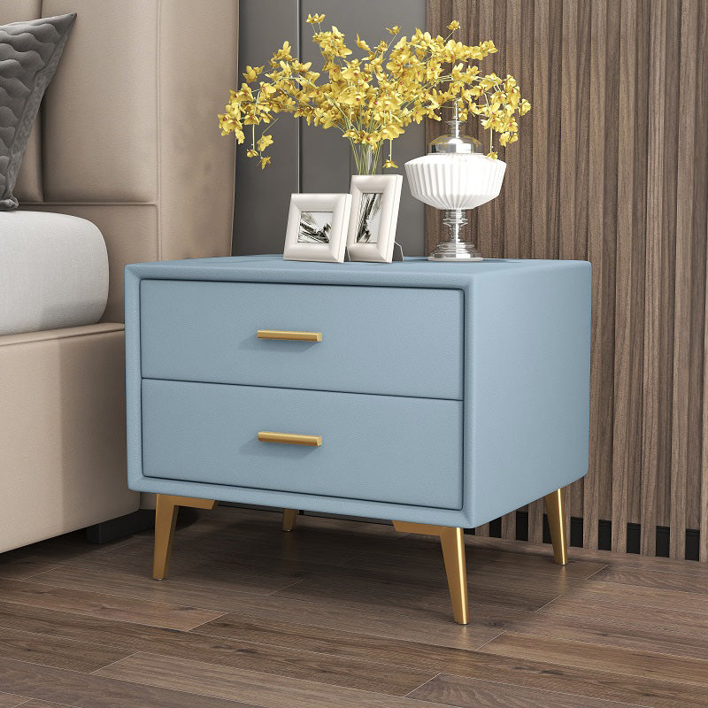 1-Drawer Nightstand 18.5" H Wooden Bed Nightstand with 4 Legs Light Blue Clearhalo 'Bedroom Furniture' 'furn' 'furn_night_stand' 'Furniture' 'night_stand' 'Nightstands' 5671454