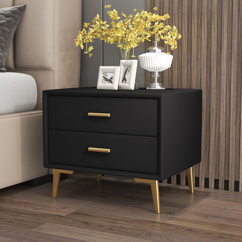 1-Drawer Nightstand 18.5" H Wooden Bed Nightstand with 4 Legs Black Clearhalo 'Bedroom Furniture' 'furn' 'furn_night_stand' 'Furniture' 'night_stand' 'Nightstands' 5671456