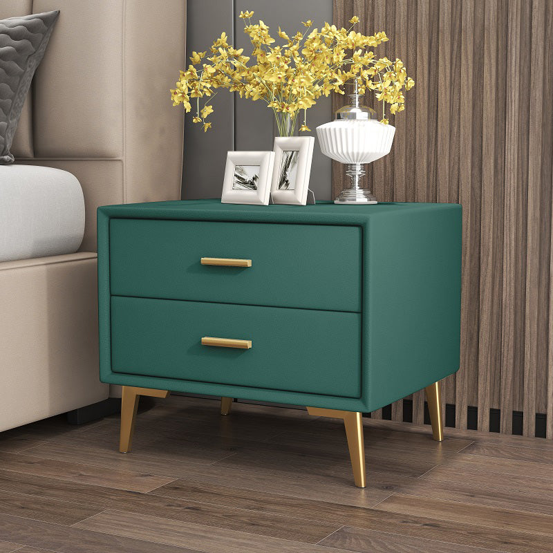1-Drawer Nightstand 18.5" H Wooden Bed Nightstand with 4 Legs Blackish Green Clearhalo 'Bedroom Furniture' 'furn' 'furn_night_stand' 'Furniture' 'night_stand' 'Nightstands' 5671458