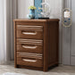Moderno comodino in legno massiccio 3-Drawer da 26 pollici Halnut Night Tavolo in marrone