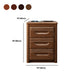 Modern Solid Wood Nightstand 3-Drawer 26 Inch H Walnut Night Table in Brown