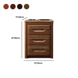 Moderno comodino in legno massiccio 3-Drawer da 26 pollici Halnut Night Tavolo in marrone