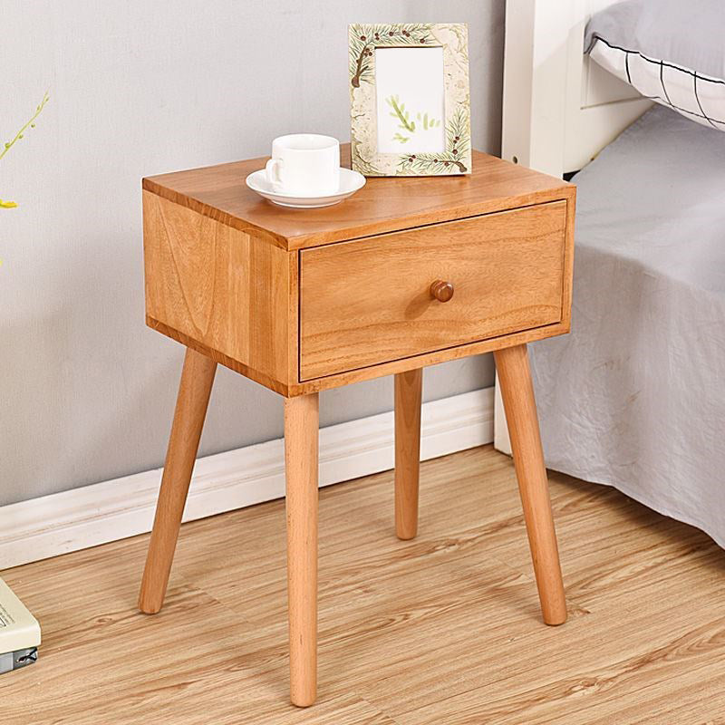 Modern 18 Inch H Nightstand Solid Wood 1-Drawer Night Table with Legs Clearhalo 'Bedroom Furniture' 'furn' 'furn_night_stand' 'Furniture' 'night_stand' 'Nightstands' 5671611