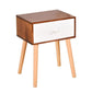 Modern 18 Inch H Nightstand Solid Wood 1-Drawer Night Table with Legs Walnut White Clearhalo 'Bedroom Furniture' 'furn' 'furn_night_stand' 'Furniture' 'night_stand' 'Nightstands' 5671612