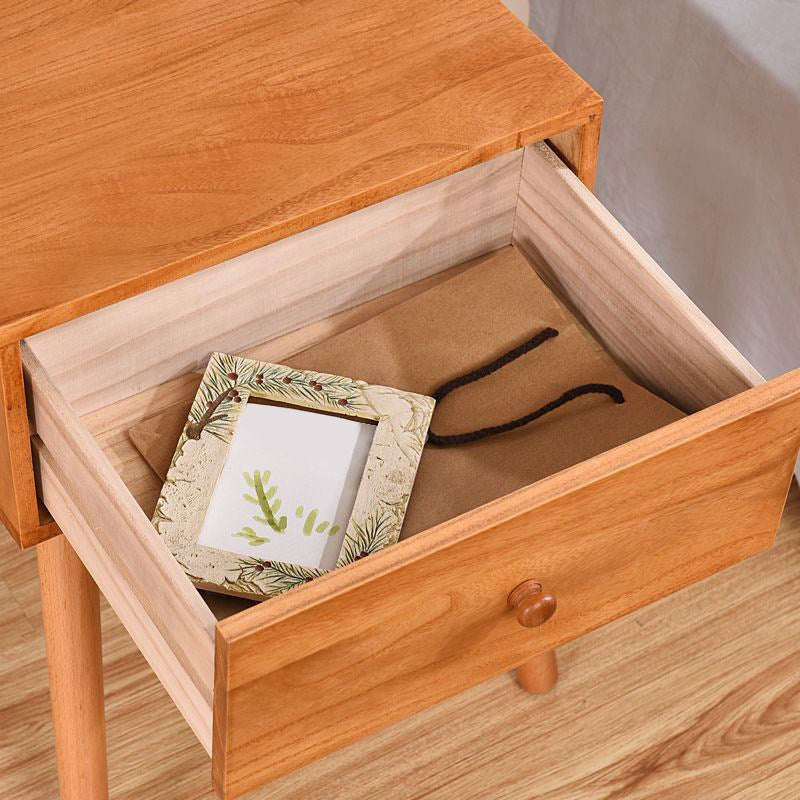 Modern 18 Inch H Nightstand Solid Wood 1-Drawer Night Table with Legs Clearhalo 'Bedroom Furniture' 'furn' 'furn_night_stand' 'Furniture' 'night_stand' 'Nightstands' 5671616