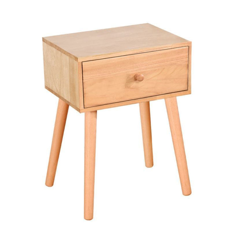 Modern 18 Inch H Nightstand Solid Wood 1-Drawer Night Table with Legs Natural Clearhalo 'Bedroom Furniture' 'furn' 'furn_night_stand' 'Furniture' 'night_stand' 'Nightstands' 5671617