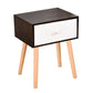 Modern 18 Inch H Nightstand Solid Wood 1-Drawer Night Table with Legs Black White Clearhalo 'Bedroom Furniture' 'furn' 'furn_night_stand' 'Furniture' 'night_stand' 'Nightstands' 5671625
