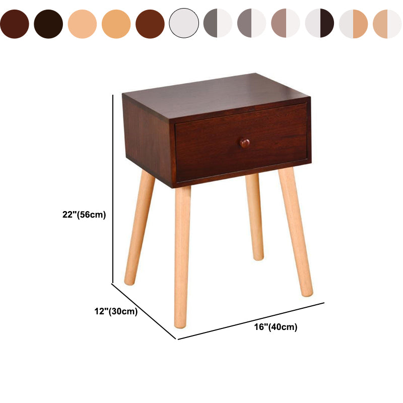 Modern 18 Inch H Nightstand Solid Wood 1-Drawer Night Table with Legs Clearhalo 'Bedroom Furniture' 'furn' 'furn_night_stand' 'Furniture' 'night_stand' 'Nightstands' 5671628
