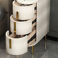 24 pouces H Glam Night Table Stone Top Top 3 Legs de rangement des tirages inclus la table de nuit