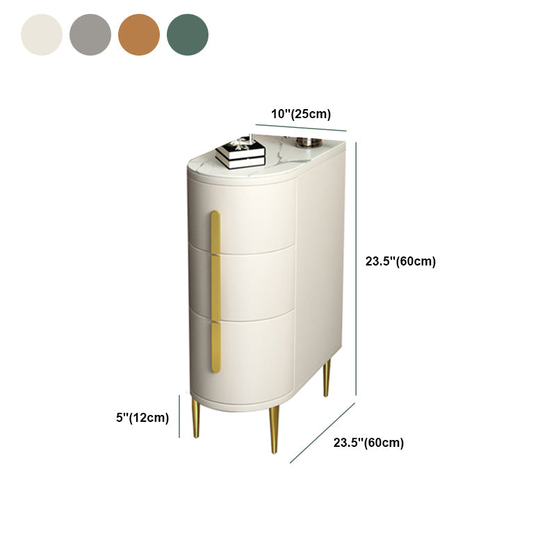 24 pouces H Glam Night Table Stone Top Top 3 Legs de rangement des tirages inclus la table de nuit
