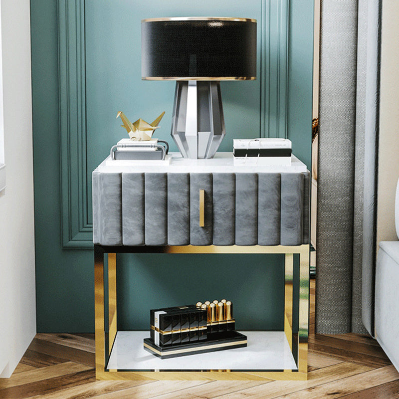 Moderno shelf da tavolo da notte da 20 pollici da 20 pollici in pietra da commonone