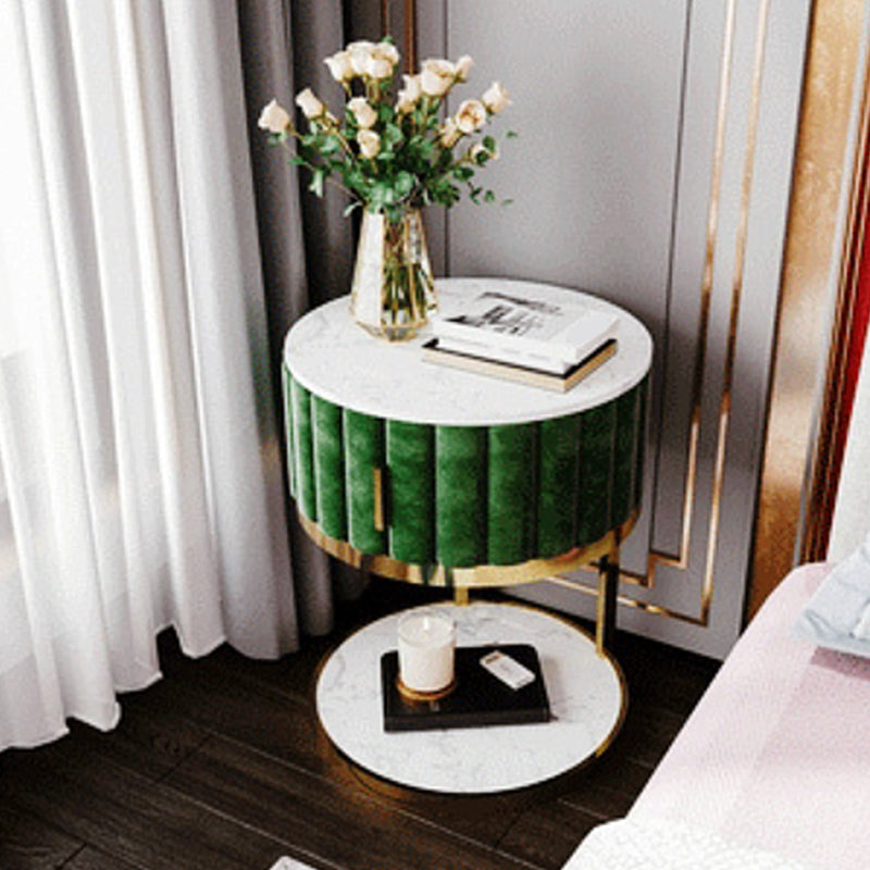 Modern 20 Inch H Bed Nightstand Stone Top 1-Drawer Shelf Included Night Table