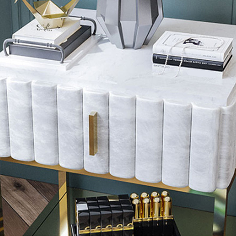 Moderno shelf da tavolo da notte da 20 pollici da 20 pollici in pietra da commonone