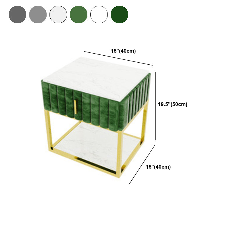 MODERNE 20 pouces H Bed Stone Stone Top Top 1-Drawer Stake inclus Night Table