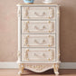 Glam Storage Chest White Artificial Wood Storage Chest Dresser with Drawers and Doors