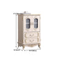 Glam Storage Chest White Artificial Wood Storage Chest Dresser with Drawers and Doors