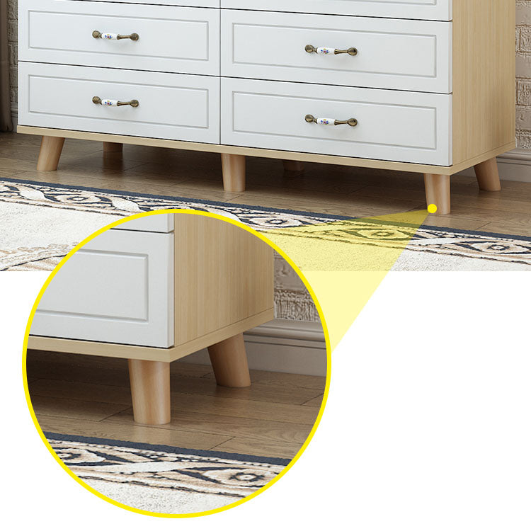 16 "D White / Green Rangement Coffre Artificial Wood Storage Chéteur Chéteur avec tiroirs