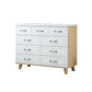16" D White / Green Storage Chest Artificial Wood Storage Chest Dresser with Drawers