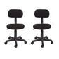 Armless Upholstered Office Chair Low Back Adjustable Seat Height Desk Chair