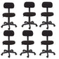 Armless Upholstered Office Chair Low Back Adjustable Seat Height Desk Chair