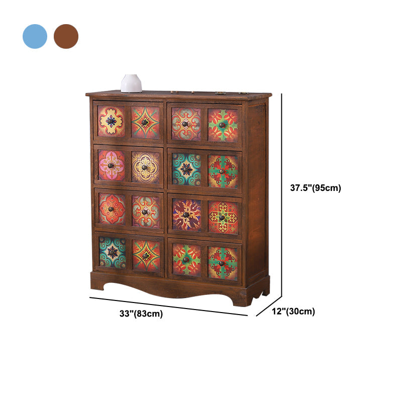 12" D Solid Wood Storage Chest Traditional Lingerie Chest with Drawers