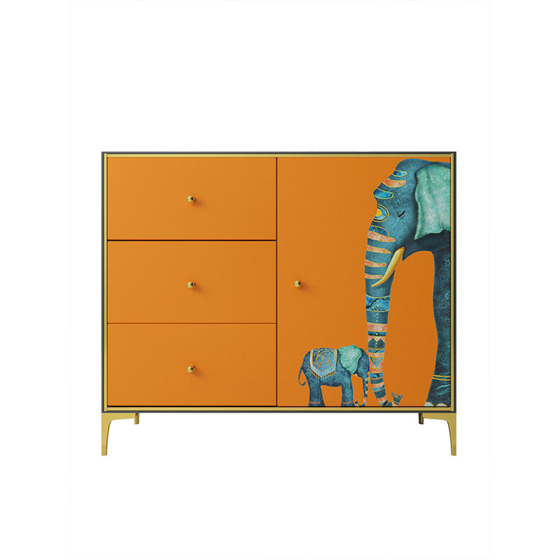 14,5 "D Wooden Storage torace moderno 3 cassetti combo con 1 porta