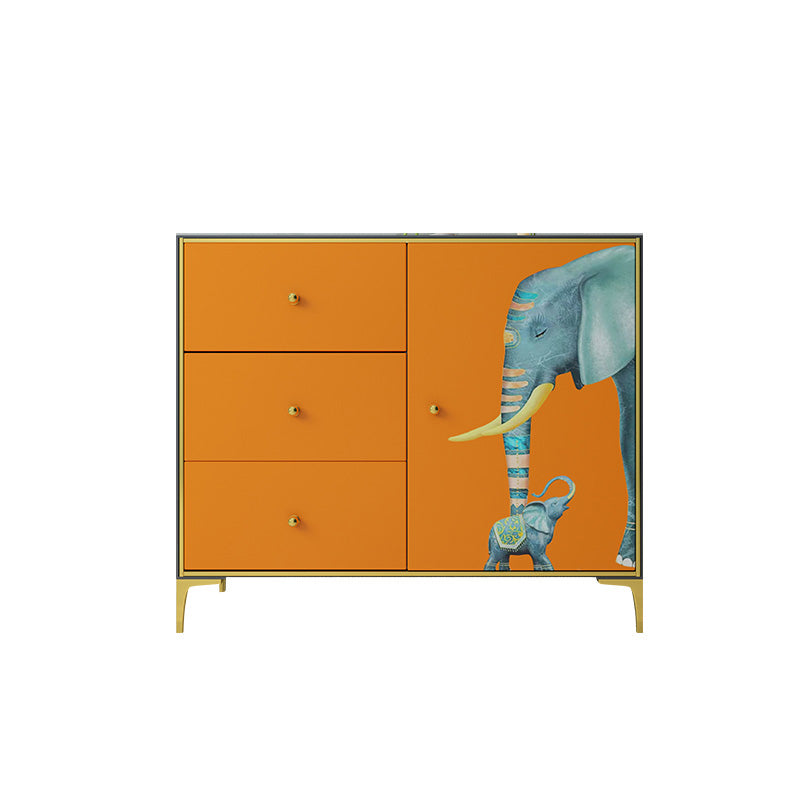 14,5 "D Wooden Storage torace moderno 3 cassetti combo con 1 porta