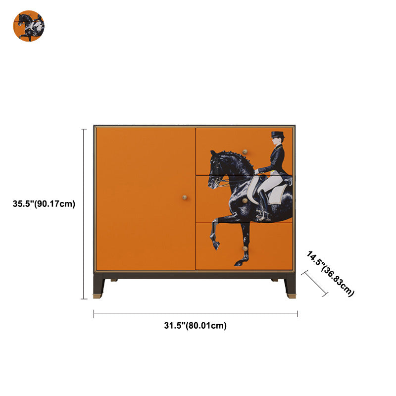 14,5 "D Wooden Storage torace moderno 3 cassetti combo con 1 porta