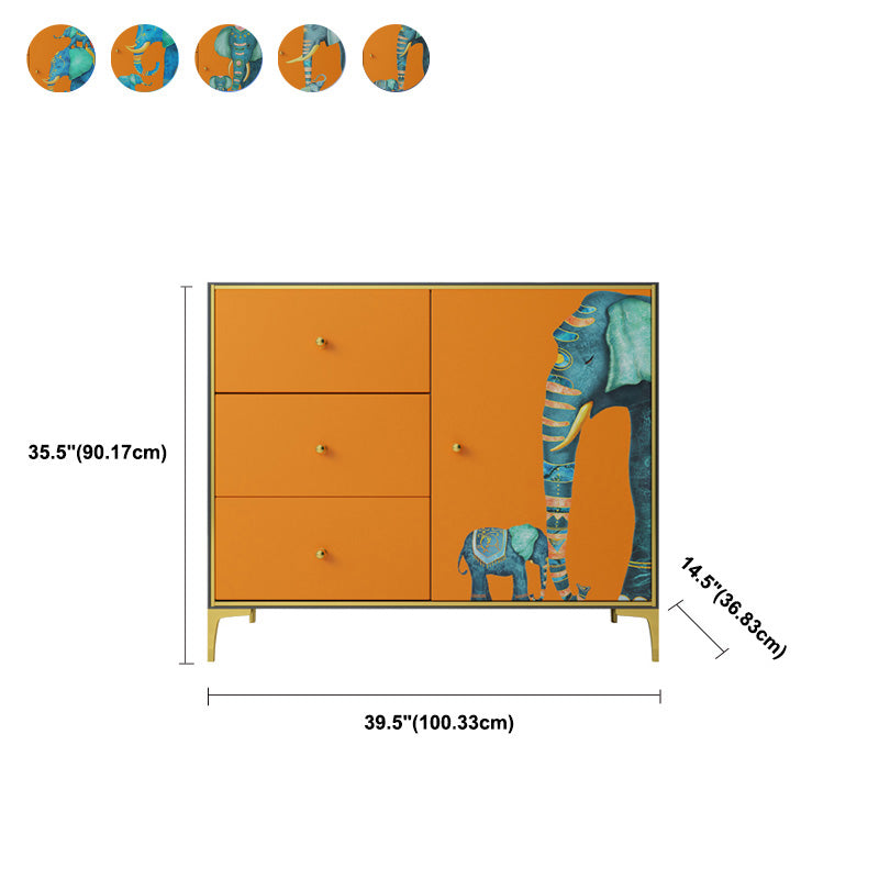 14,5 "D Wooden Storage torace moderno 3 cassetti combo con 1 porta