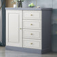 16" D Rubber Wood Storage Chest Bedroom Combo Dresser with 1 Door 31"L x 16"W x 31"H Gray-White Clearhalo 'Bedroom Furniture' 'Dressers & Chests' 'dressers_chests' 'furn' 'furn_dressers_chests' 'Furniture' 5671890