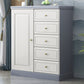16" D Rubber Wood Storage Chest Bedroom Combo Dresser with 1 Door 31"L x 16"W x 39"H Gray-White Clearhalo 'Bedroom Furniture' 'Dressers & Chests' 'dressers_chests' 'furn' 'furn_dressers_chests' 'Furniture' 5671891