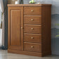 16" D Rubber Wood Storage Chest Bedroom Combo Dresser with 1 Door 31"L x 16"W x 39"H Nut-Brown Clearhalo 'Bedroom Furniture' 'Dressers & Chests' 'dressers_chests' 'furn' 'furn_dressers_chests' 'Furniture' 5671895