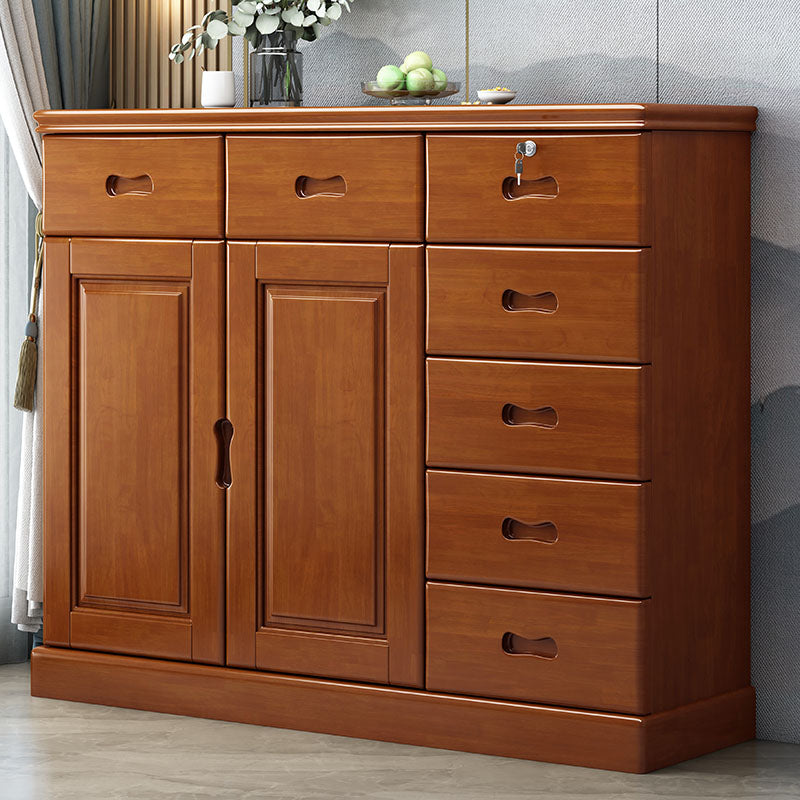 16" D Rubber Wood Storage Chest Bedroom Combo Dresser with 1 Door 47.2"L x 15.7"W x 39.4"H Brown Clearhalo 'Bedroom Furniture' 'Dressers & Chests' 'dressers_chests' 'furn' 'furn_dressers_chests' 'Furniture' 5671905