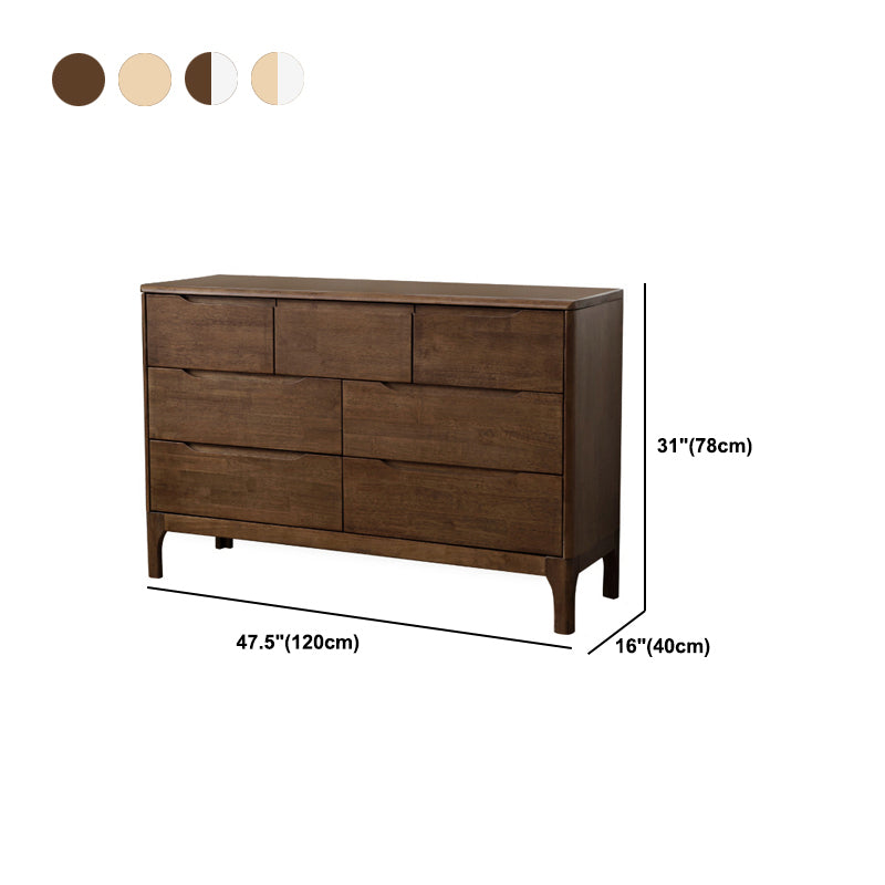 Commode de coffre de rangement de chambre à coucher de coffre de rangement en bois massif de 16 "D avec 4/5/6/7 tiroirs