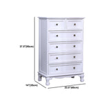 14" D Solid Wood Storage Chest Traditional Vertical Lingerie Chest with Drawers