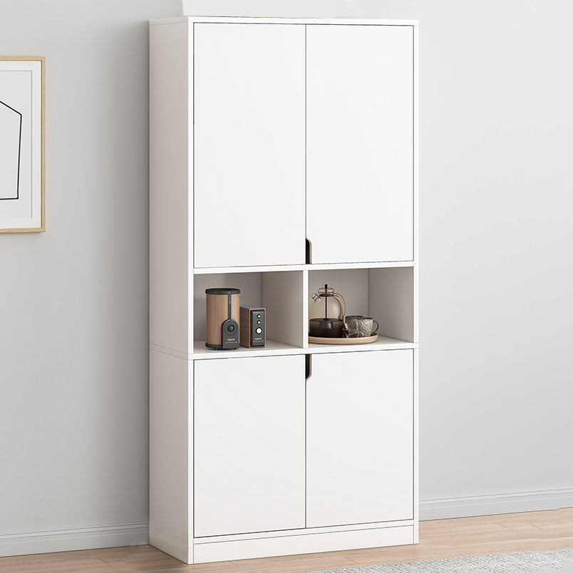 Wooden Standard Bookcase 12" D with Doors Closed Back Vertical Bookshelf 31.5"L x 11.8"W x 72.0"H White Clearhalo 'Bookcases' 'furn' 'furn_bookcases' 'Furniture' 'Office Furniture' 5672078
