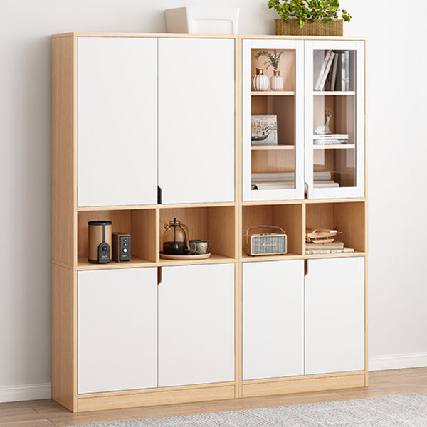 Wooden Standard Bookcase 12" D with Doors Closed Back Vertical Bookshelf Clearhalo 'Bookcases' 'furn' 'furn_bookcases' 'Furniture' 'Office Furniture' 5672081