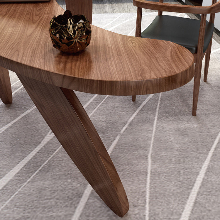 Modern Irregular Shape Home Writing Desk Solid Wood Desk for Office and Bedrooom Clearhalo 'furn' 'furn_office_desk' 'Furniture' 'Office Desks' 'Office Furniture' 'office_desk' 5672107