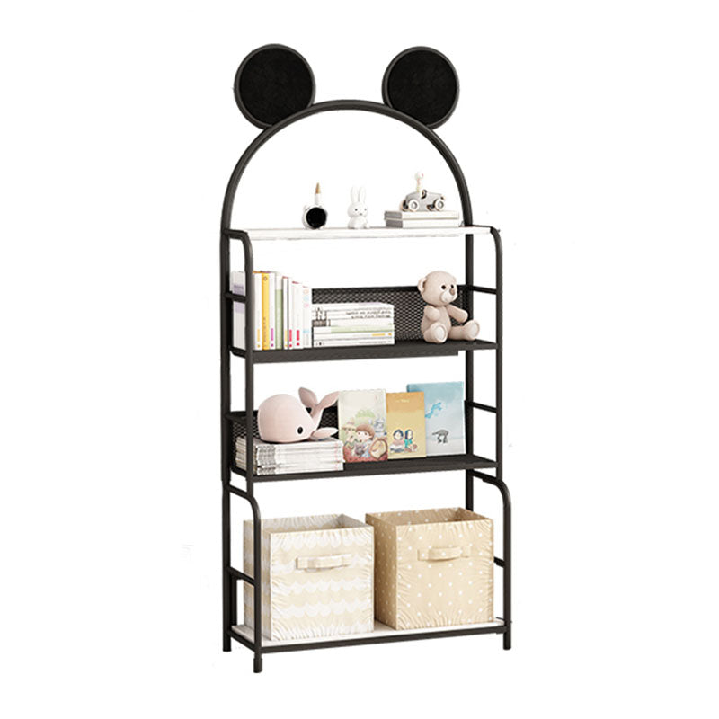 Modern Metal Bookshelf Etagere Vertical Open Shelf Bookcase in Burnish 20.5"L x 11"W x 49.6"H Black Clearhalo 'Bookcases' 'furn' 'furn_bookcases' 'Furniture' 'Office Furniture' 5672115