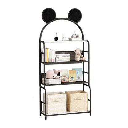 Modern Metal Bookshelf Etagere Vertical Open Shelf Bookcase in Burnish 20.5"L x 11"W x 49.6"H Black Clearhalo 'Bookcases' 'furn' 'furn_bookcases' 'Furniture' 'Office Furniture' 5672115