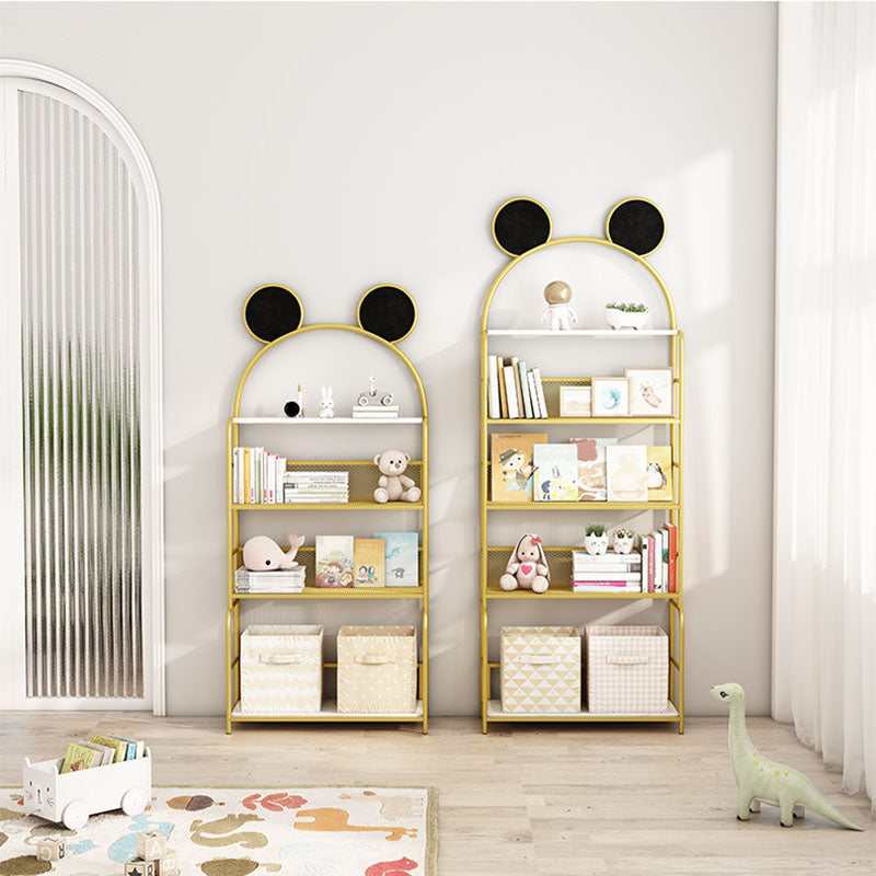 Modern Metal Bookshelf Etagere Vertical Open Shelf Bookcase in Burnish Clearhalo 'Bookcases' 'furn' 'furn_bookcases' 'Furniture' 'Office Furniture' 5672117