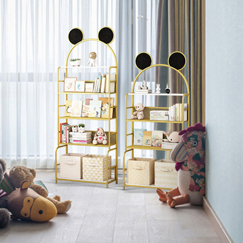 Modern Metal Bookshelf Etagere Vertical Open Shelf Bookcase in Burnish Clearhalo 'Bookcases' 'furn' 'furn_bookcases' 'Furniture' 'Office Furniture' 5672119